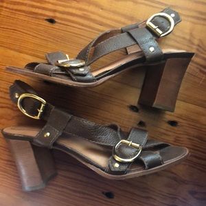 Corso Como brown leather heels